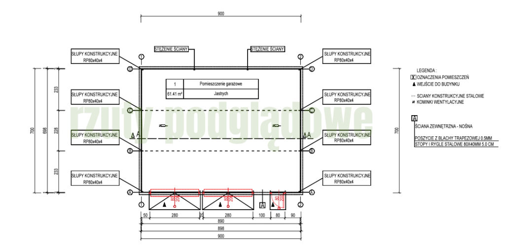 rzut garaż bez pozwolenia